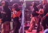 Kim Kardashian Arm-in-Arm with Lewis Hamilton at Bieber Coachella Set