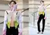 Emma Corrin Dazzles in Feathered Jacket at Schiaparelli Show