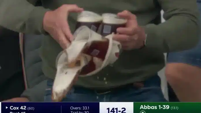 Cricket Fan’s Dropped Pints Go Viral