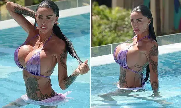 Katie Price enjoys Marbella break, seen without wedding ring