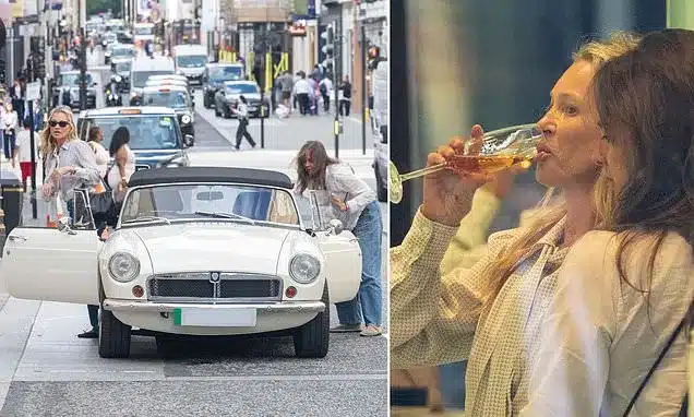 Kate Moss’s Chic London Outing in Vintage Electric Car