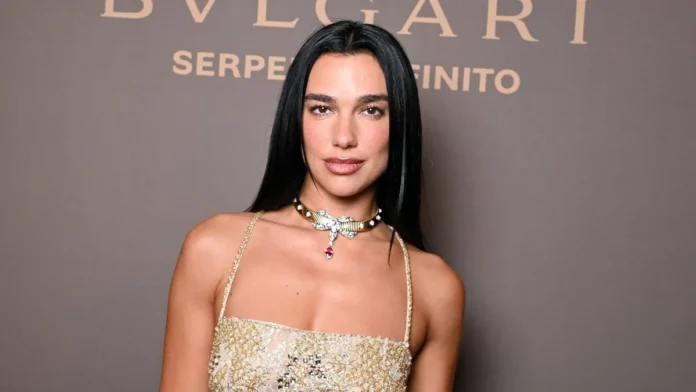 Dua Lipa Shines in Bedazzled Corset at Bulgari Event