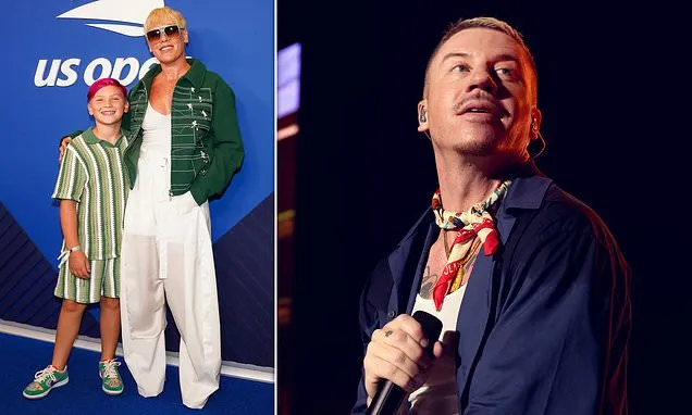 Pink Appears Publicly After Macklemore Controversy, Son Sports Pink Hair at US Open