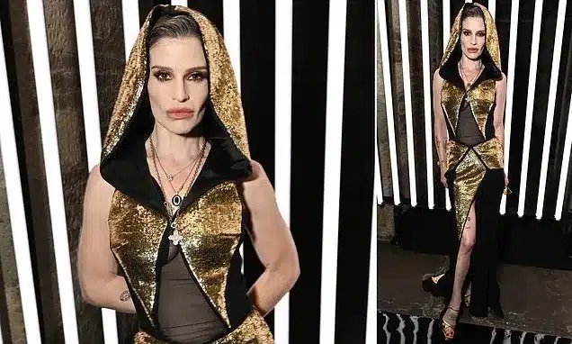 Kelly Osbourne Stuns in Gold Jumpsuit at London Fashion Week Kelly Osbourne Stuns in Gold Jumpsuit at London Fashion Week
